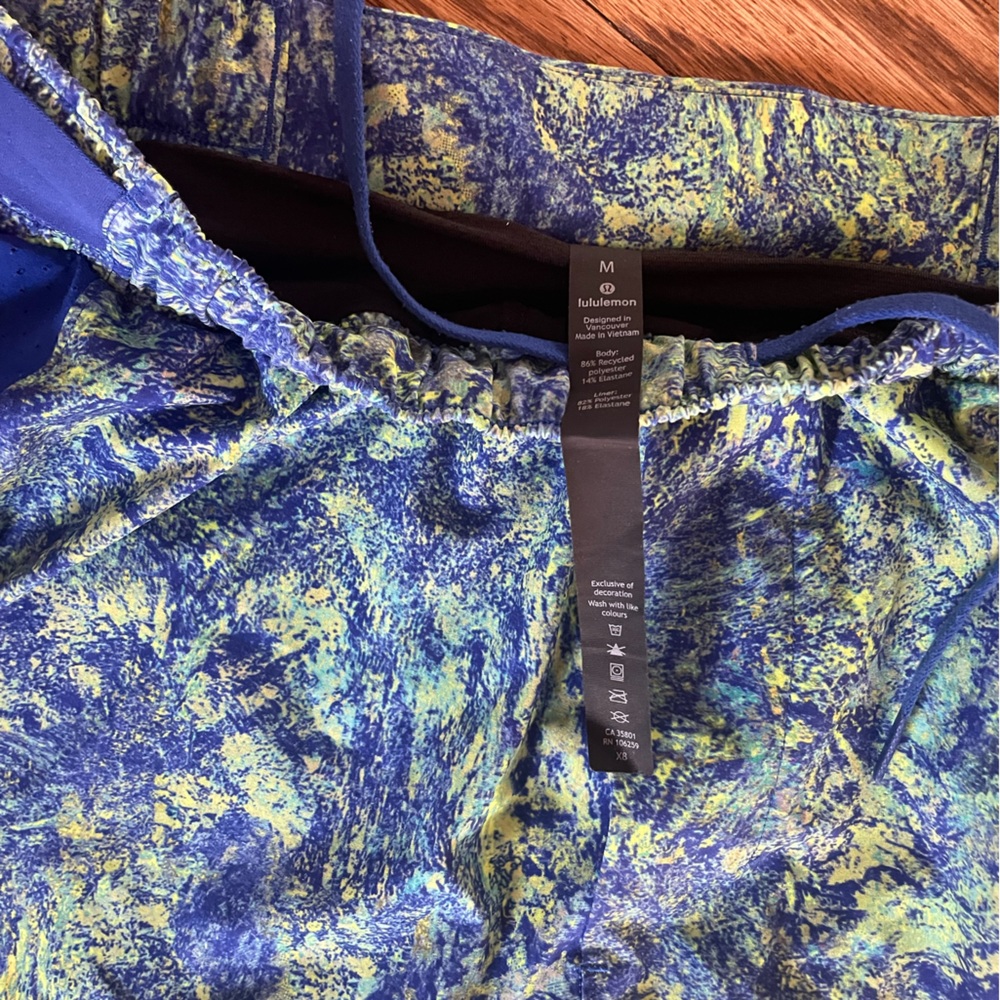 Lululemon mens shorts. Blue/green. Size medium.
